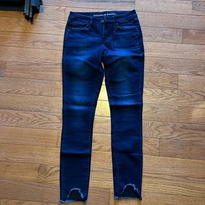 Articles of Society Skinny Jeans. size 25, gently used, distressed boot hem